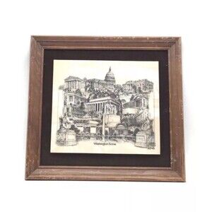 Washington Scene Framed Etching